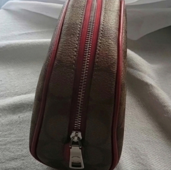 Coach Dome Cosmetic Case In Signature Canvas With Wild Strawberry - Picture 4 of 7